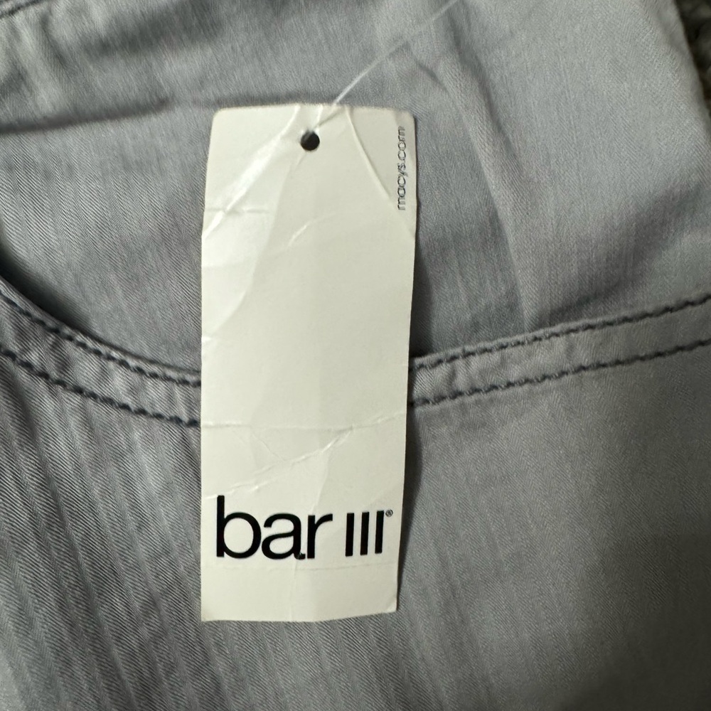 Men’s Bar III Grey 100% Cotton Pants Size 38 - Picture 3 of 4